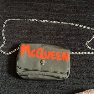 Alexander McQueen Mini Skull Graffiti Nylon Crossbody Bag